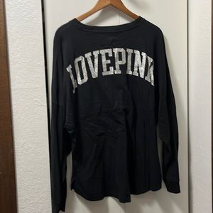 Pink vs long sleeve tee xl silver glitter logo
